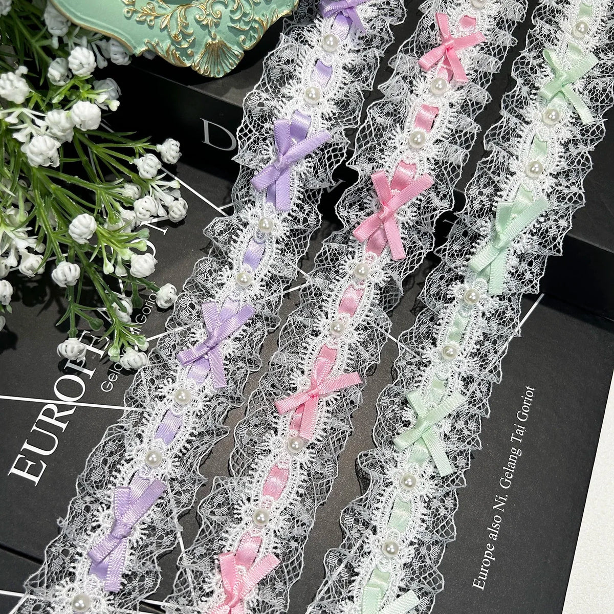 bracelet dentelle décoratif rubans élégant pourbijou bras fait main