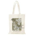 sac provisions toile fleurs décontracté épaule graphique moderne tote bag poignées largeur hauteur dimensions