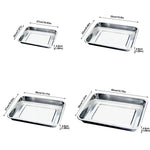 assiettes rectangulaires argentées lisses modernes grande taille service rangement maison