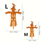 figurine sorcier artisanal fleurs oiseaux motif floral décoration extérieure jardin murale ornement métal orange