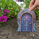 portes décoratives jardins fleurs coeurs feuilles motifs géométriques rose bleu marron vert violet blanc