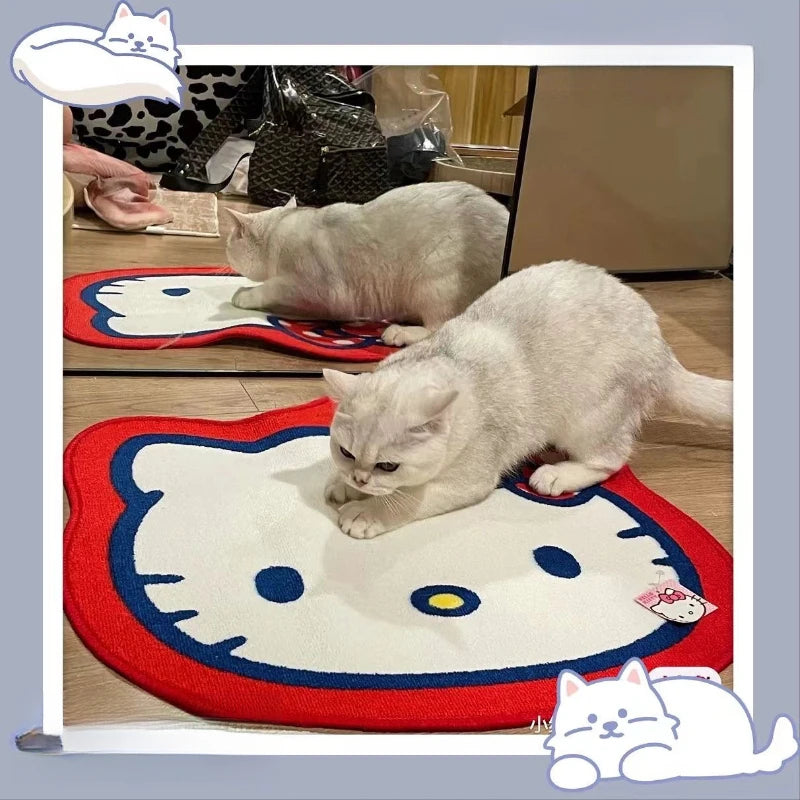 tapis salon peluche hello kitty motif dessin animé doux antidérapant chambre maison intérieur