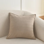 housses coussins chenille 45x45cm beige vert bleu gris texturées moderne opaques fixation invisible