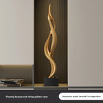 décoration moderne sculpture or noir abstraite contemporaine maison living room led éclairage