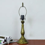 lampe table tiffany multicolore floral vitrail traditionnelle interrupteur poussoirOpaque base solide chambre salon