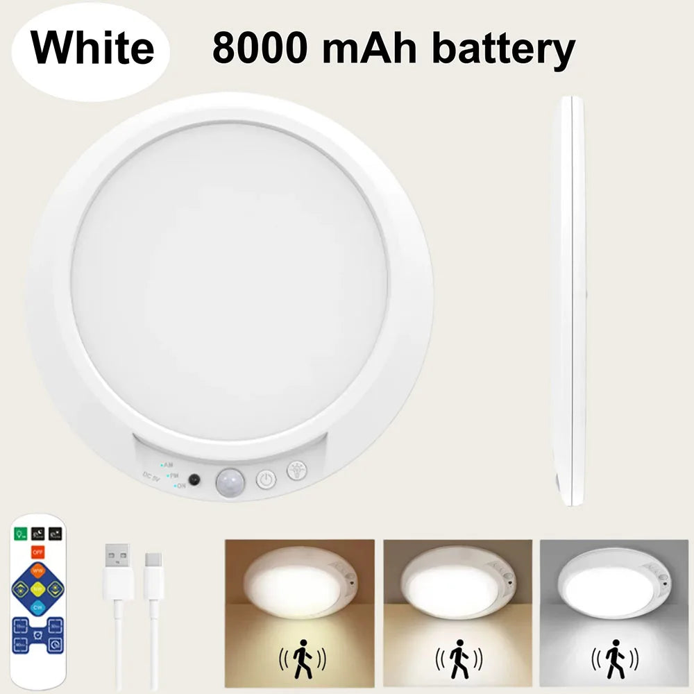 lampe led rechargeable télécommande blanc moderne adhésif détecteur mouvement angle detection cuisine chambre entrée