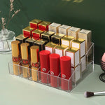 présentoir transparent moderne 24 compartiments rangement cosmétiques rouges lèvres bijoux minimaliste