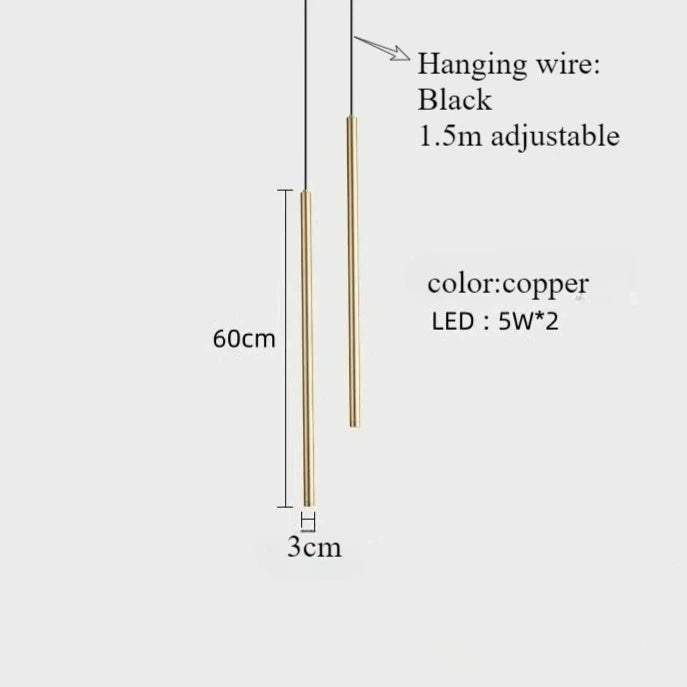 lampe suspendue minimaliste noir doré salon chambre lumière moderne