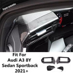 cache climatisation noir fibre carbone moderne audi a3 8y 2021 2024intérieur abs