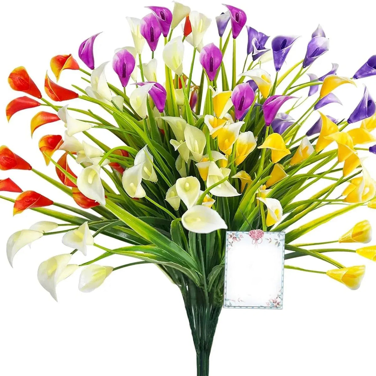 bouquet artificiel fleurs rouge blanc jaune violet moderne minimaliste décoration intérieure 33cm