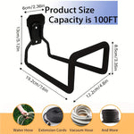 support mural tuyau arrosage robuste noir vert fixations vis mur utilitaire rangement outils fonctionnel