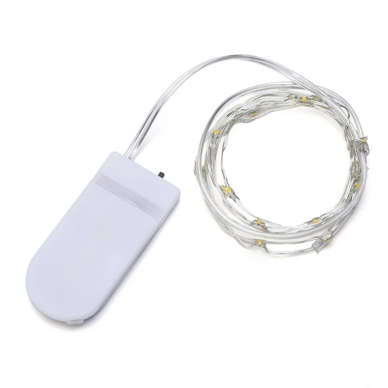 guirlande lumineuse multicolore filament led moderne 2m 20led autoadhésive pile bouton noel decoration fete