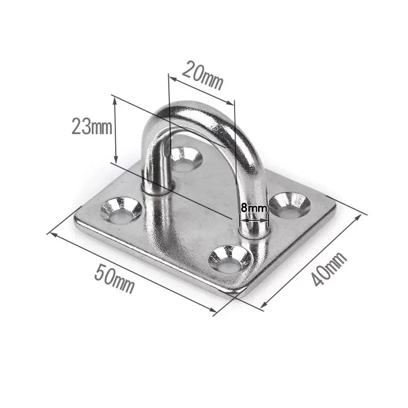 anneaux métalliques industriels supports suspension vis autotaraudeuses plaques carrées acier inoxydable utilitaires