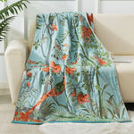 couverture bain coton fleur bleue jaune rapide absorbante machine ethnique traditionnelle