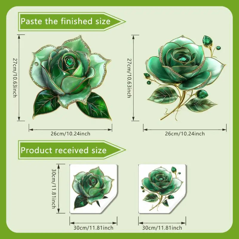 stickers decoratifs fleurs roses vertes violettes adhésifs salle bain decoration maison autoadhésifs blanc