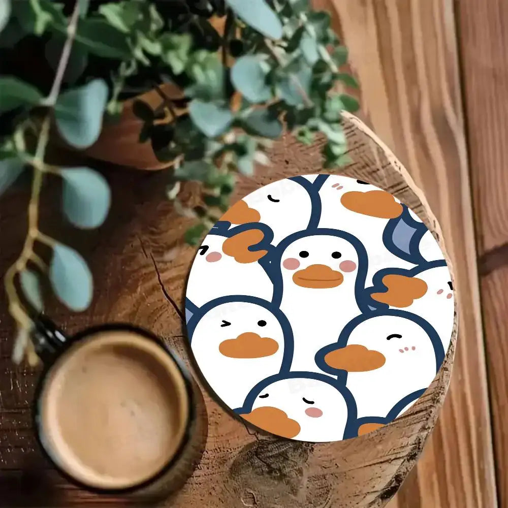 sous verres bois canards expressions modernes opaques hygiène table ecofriendly