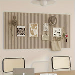 panneau mural décoratif minimaliste beige gris blanc rainures verticales régulières dimensions 40cm 60cm abstrait