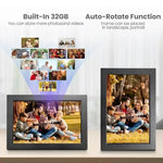 cadre photo numérique wifi écran tactile hd imitation bois moderne 32go photos variées famille