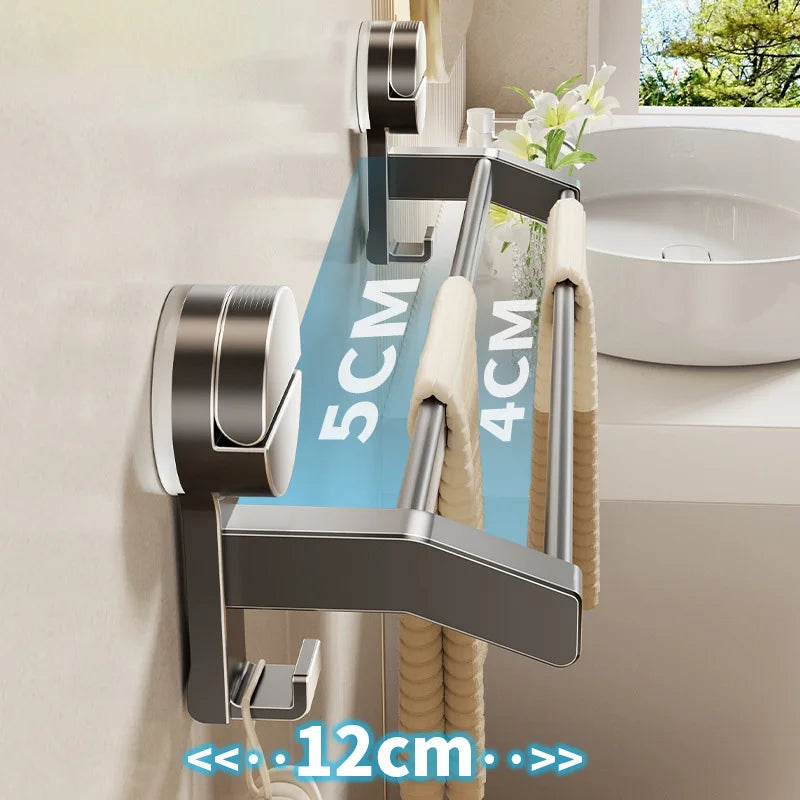 porte serviettes mural argenté lisse ventouse moderne salle bain étagère serviettes slips fixations sans