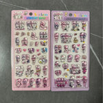 sticker anime rose bleu jaune gris adhésif cartoon mignon décoration téléphone portable jouet cadeau