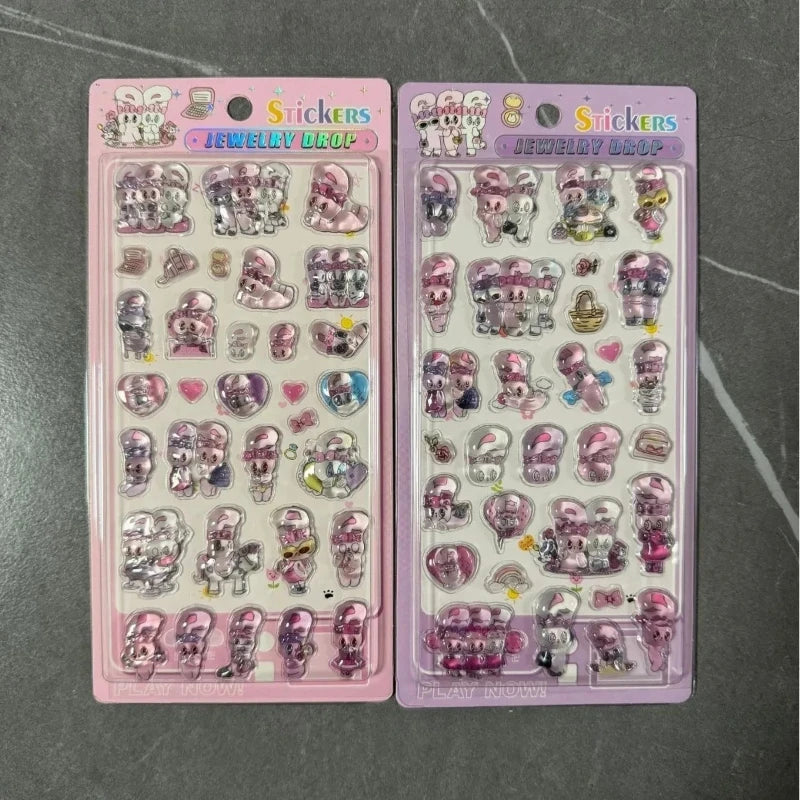 sticker anime rose bleu jaune gris adhésif cartoon mignon décoration téléphone portable jouet cadeau