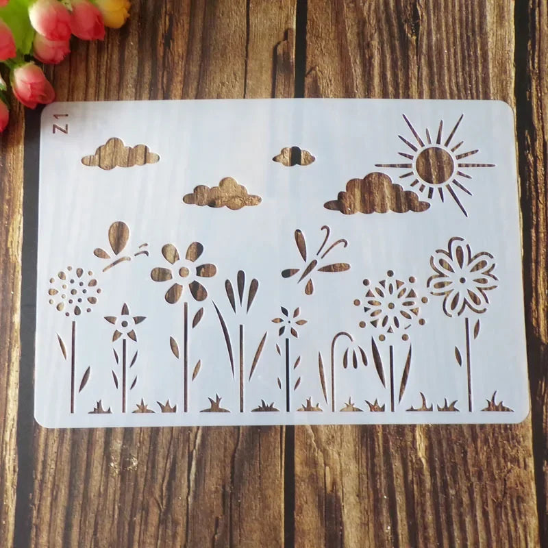 gabarit peinture floral délicat classique opaque bricolage scrapbooking journal decoration