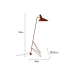 lampadaire led vintage noir pied trépied angle salon chambre coucher abatjour conique mid century