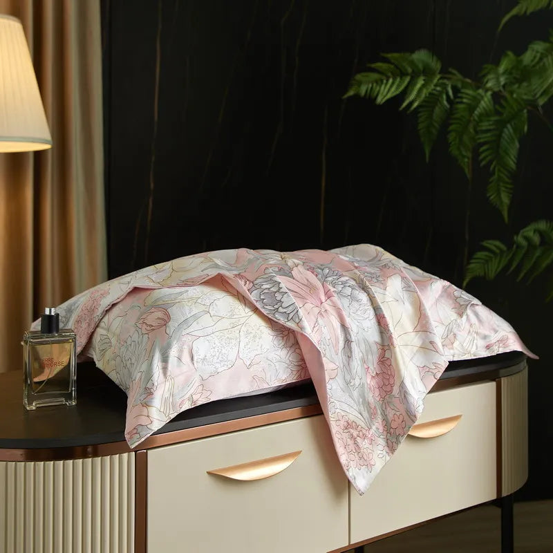 drap lit vert clair blanc motif feuilles bambou coton doux coton naturel