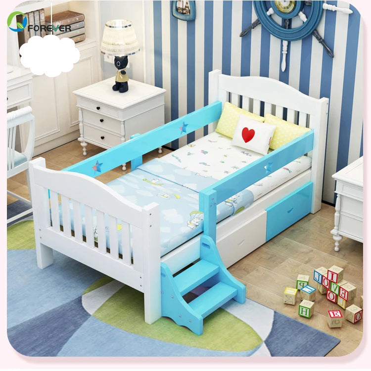 lit enfant bois rose bleu blanc naturel classique sans motif tapis jouets commode