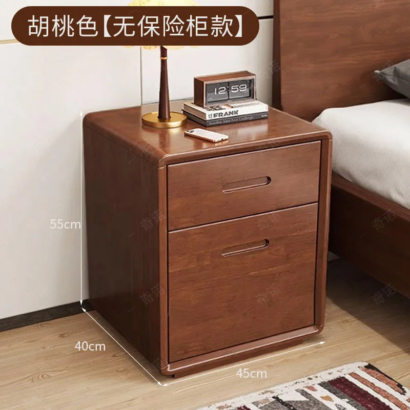 meuble chevet marron clair tiroir sécuritaire table nuit bois naturel minimaliste