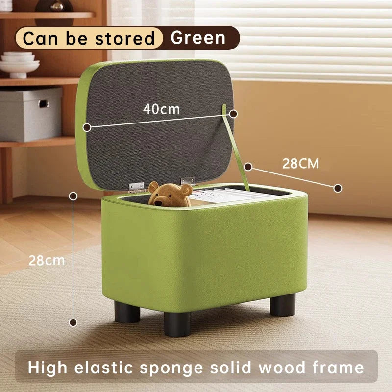 pouf rangement moderne simili cuir marron clair tapis protection pieds simples