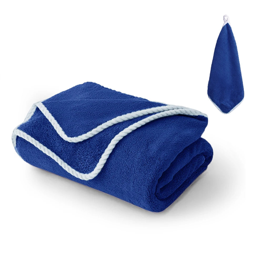 serviette bain polyester absorption rapide serviette plage douce machine lavable bleu violet gris rouge