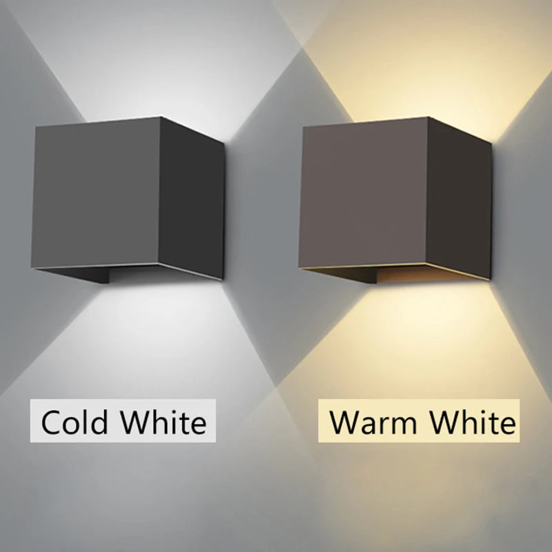 applique murale moderne noire ip65 étanche 9w led 249lm fixations chambre cuisine