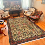 tapis oriental fleuri rouge noir beige salon chambre extérieur moderne polypropylène polyester
