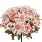 bouquets fleurs artificielles rose turquoises intérieur mariage décoration maison vases différents vintage floral