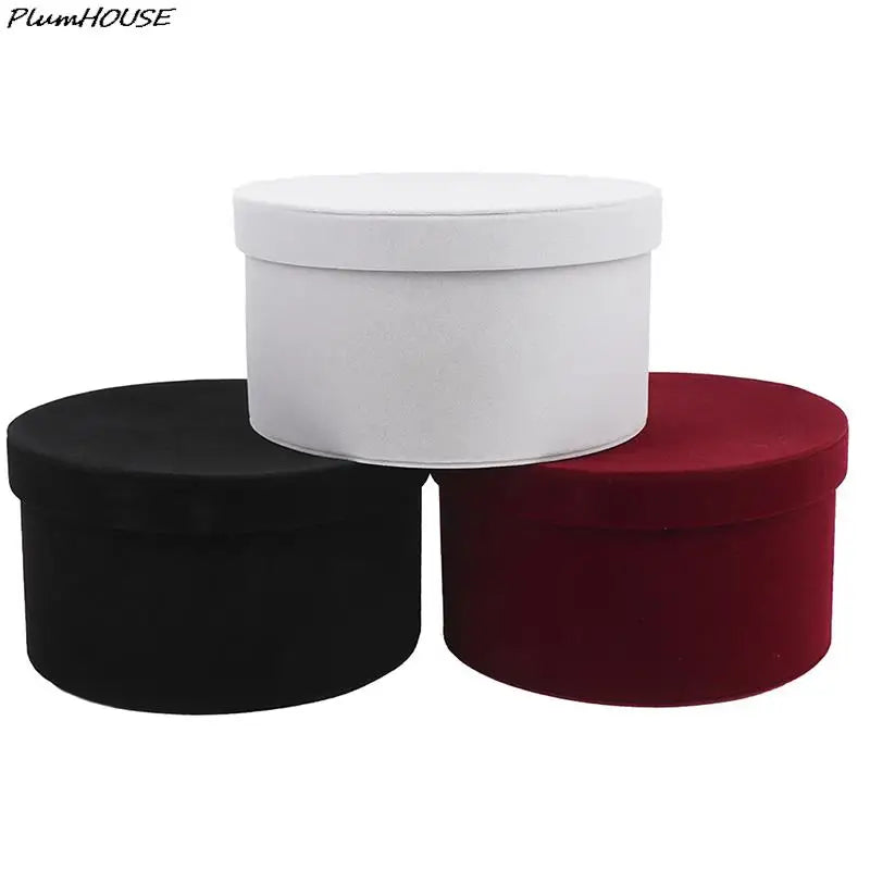 boîtes rondes velours moderne rose clair gris noir blanc rouge bordeaux élégantes emballage mariage