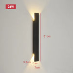applique murale moderne extérieure led 18w 41cm noir résistante ip65 aluminium