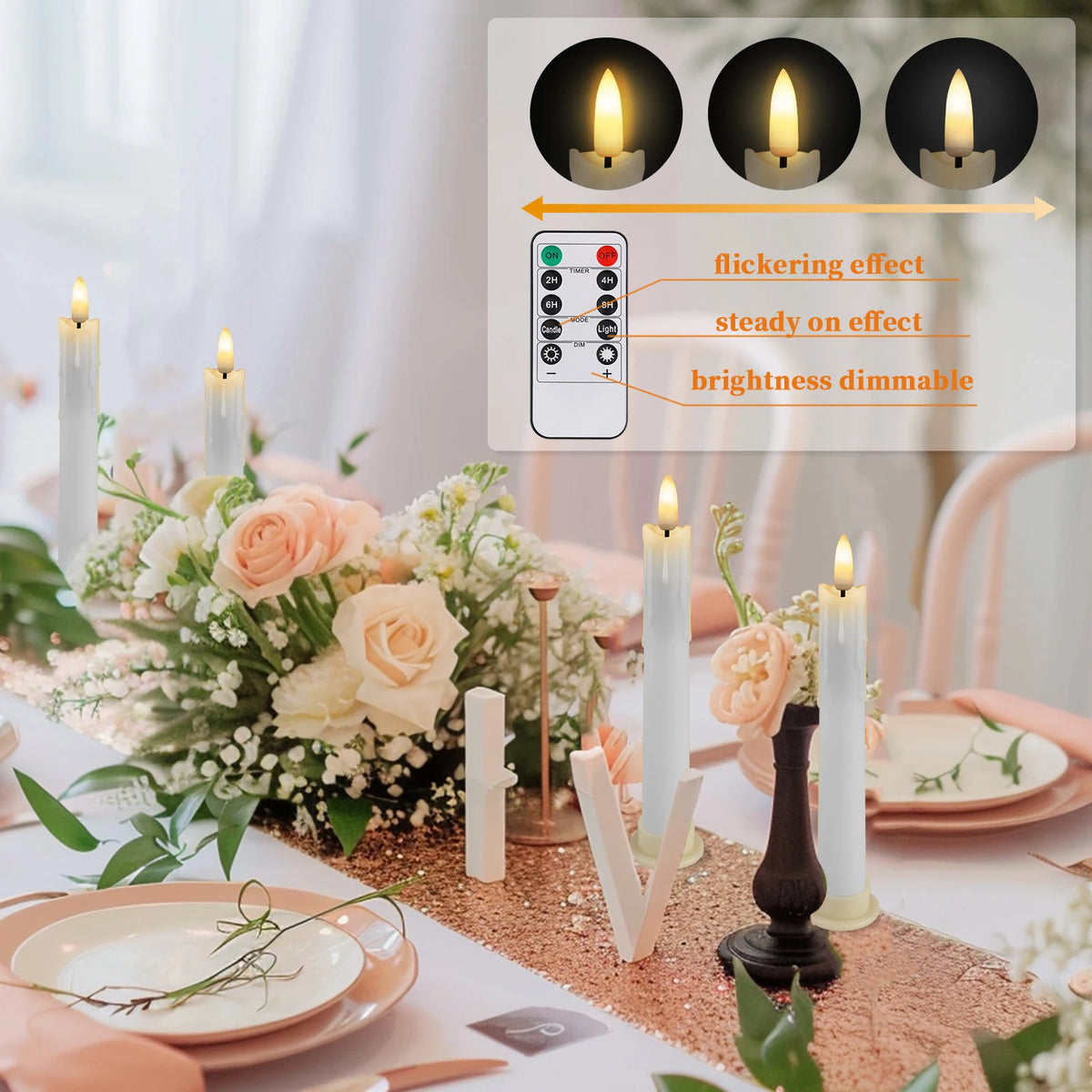 décoration intérieure moderne bougies led sans flamme blanc opaques télécommande pièces base plate
