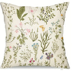 housse coussin polyester motif floral fleurs papillons decoration maison lit moderne rustique