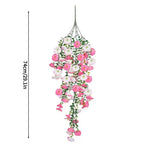 guirlande suspendue artificielle fleurs roses blanches violettes orange jaunes naturelles decoration jardin fete mariage