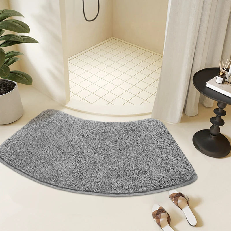 tapis bain moderne marron bleu marine gris texture épaisse motifs floraux antidérapant