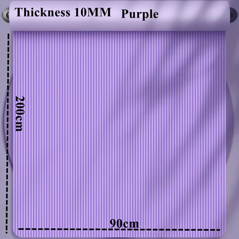 tapis yoga 200x90cm noir violet rose vert rayures antislip épais 10mm débutant moderne confortable