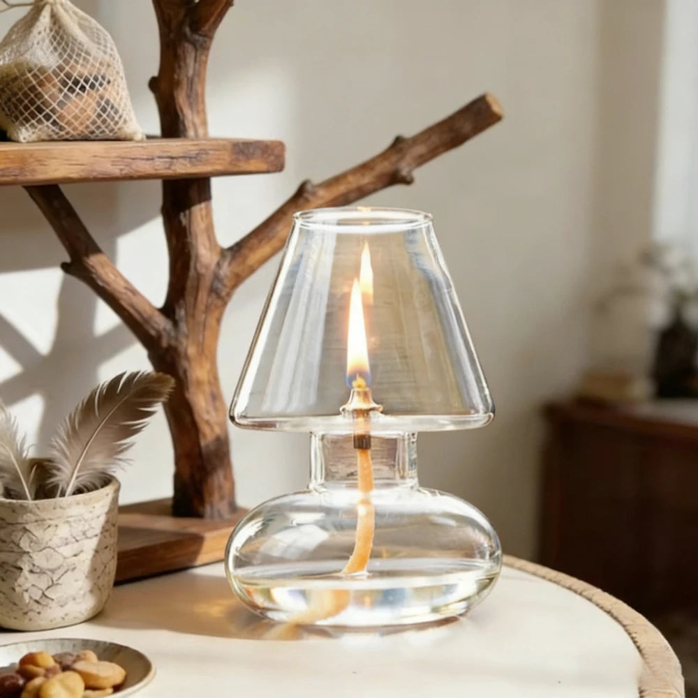 lampe huile transparente moderne sans motif décoration intérieure bougie verre haute qualité(style nordique)