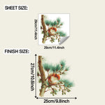 autocollant mural 3d écureuils collectant nourriture arbre hiver animal compagnie moderne décoration chambre salon