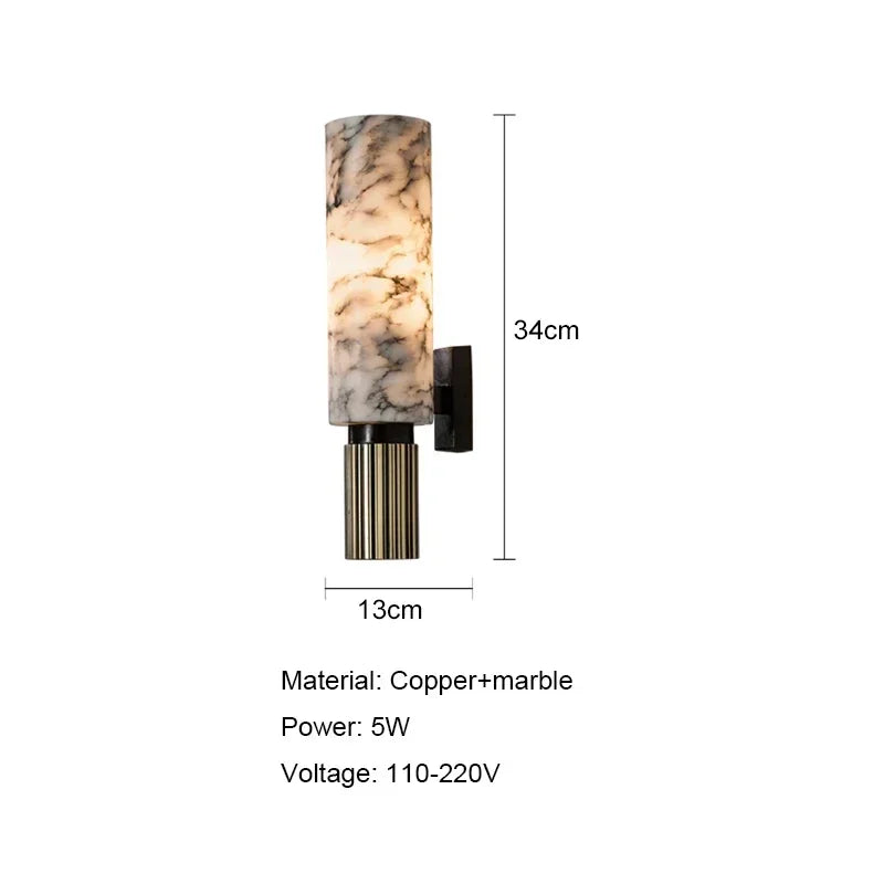 lampe murale moderne led marbre cuivre blanc gris noir clips
