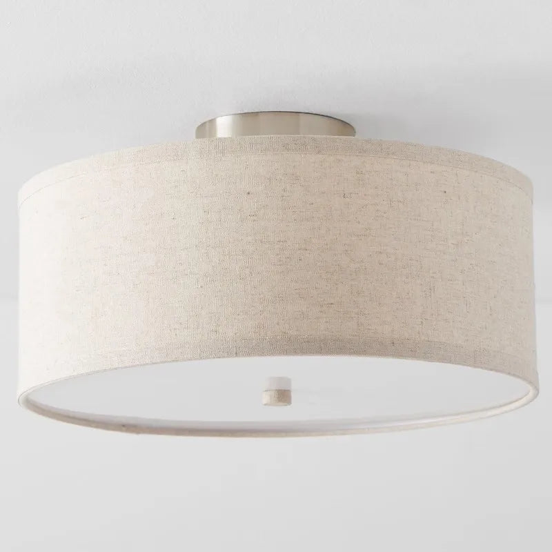 lampe moderne tissu lin beige clair cuisine chambre coucher entrée couloir 6000k 3000k