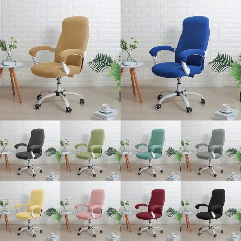 Housse de chaise de bureau en bleu marine protégeant le dossier et l'assise