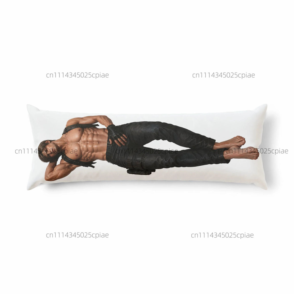 coussin imprimé leon kennedy homme musclé moderne blanc polyester lit douillet 35x100cm