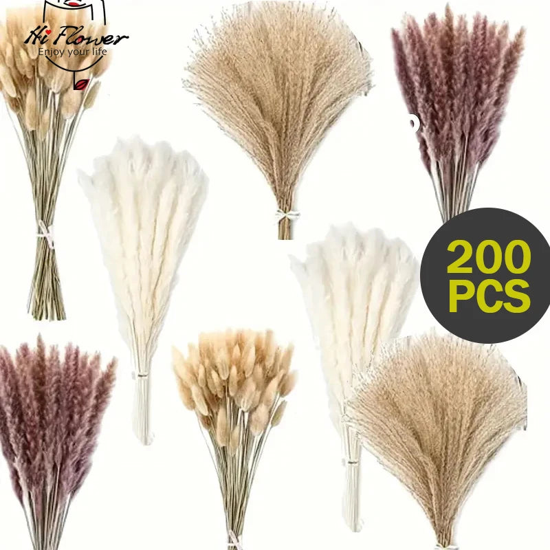 décoration boho bouquet plumes séchées naturel anniversaire mariage table beige blanc rose pale