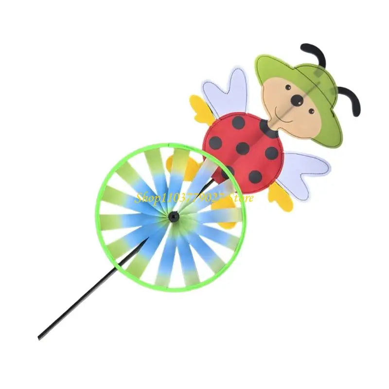décoration extérieure moulin vent enfantin motif coccinelle abeille rouge noir vert bleu jaune blanc